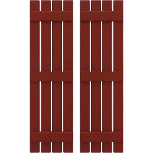 Ekena Millwork Americraft 4-Board, 3 Batten Exterior Real Wood Spaced Board-n-Batten Shutters, ARW401SB415X74MRH, PR ARW401SB415X74MRH - main